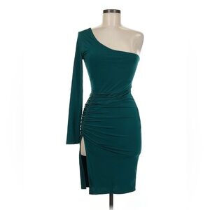Elegant One-Shoulder green Dress